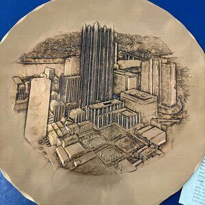 PPG headquarters Pittsburgh bronze collectors plate by Natale